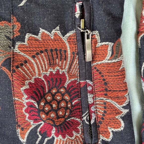 Chico’s Jacket Women’s Size 1 Floral Print Full Zip Lined Zip Pockets  Boho - Picture 3 of 8